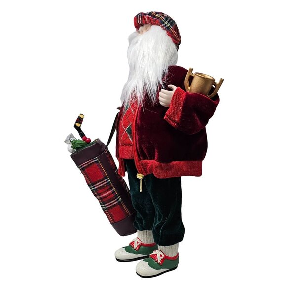 Golfing Golf Festive Upright 17" Santa Christmas Table Decoration Party Decor - Picture 2 of 5